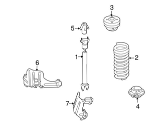 1643250215 Genuine Mercedes Coil Spring Insulator; Lower Left/Right