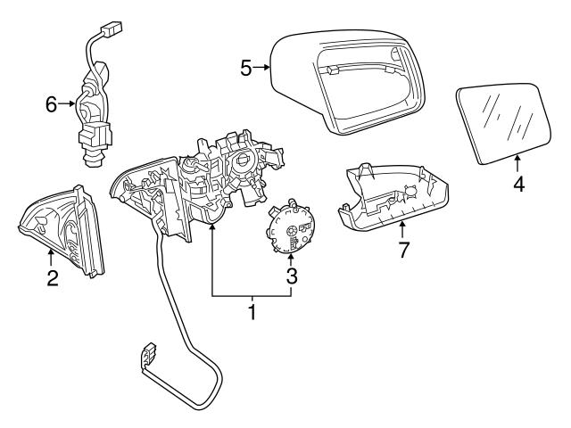 1668108500 Genuine Mercedes Door Mirror; Front Left