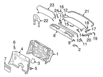 1709880478 Genuine Mercedes Package Tray Clip