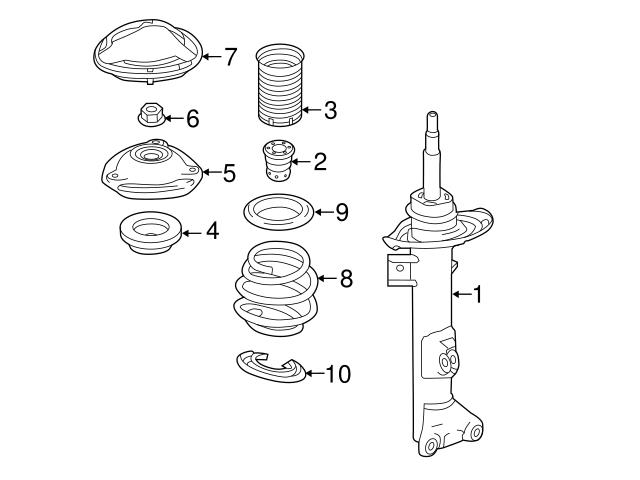 1723200430 Genuine Mercedes Strut Assembly; Front Right