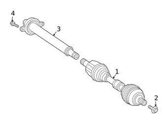1773303501 Genuine Mercedes CV Axle Assembly; Front Left