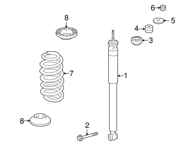 2023260468 Genuine Smart Shock Absorber Mount; Left, Right