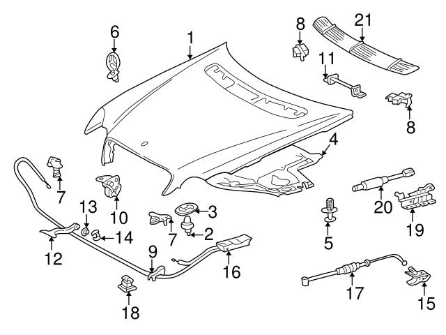 20388019055359 Genuine Mercedes Hood Vent; Front