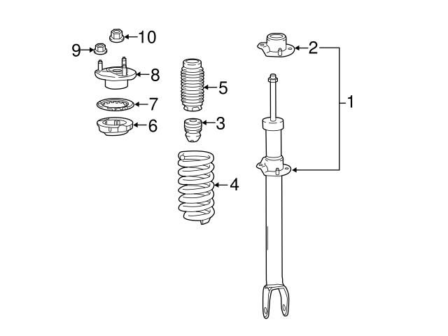 2053220284 Genuine Mercedes Coil Spring Insulator; Left Lower, Right Lower