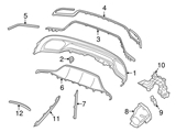 2054900427 Genuine Mercedes Tail Pipe Tip; Left Lower