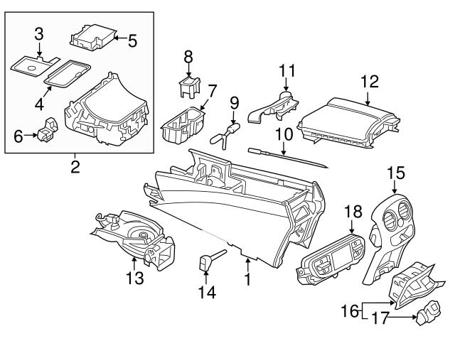 2056830191 Genuine Mercedes Console Tray; Front