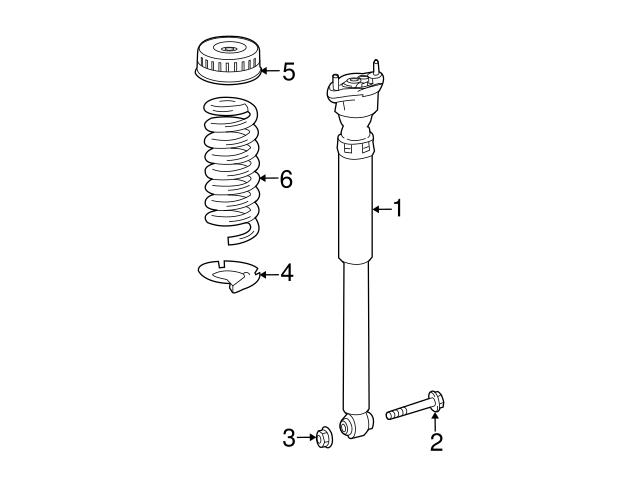 2123260367 Genuine Mercedes Coil Spring Insulator; Rear Upper Left/Right