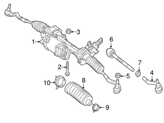 212463049664 Genuine Mercedes Rack & Pinion Boot; Left, Right