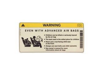 2218171220 Genuine Mercedes Sun Visor Air Bag Warning Sticker Label