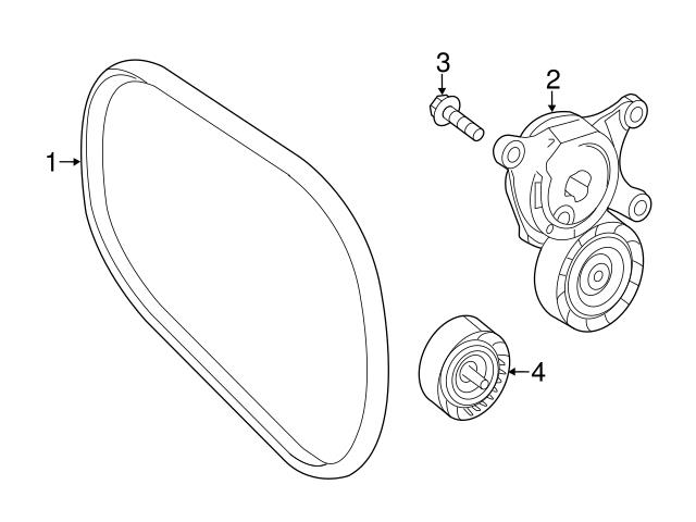 2702002100 Genuine Mercedes Belt Tensioner Assembly; Accessory Drive