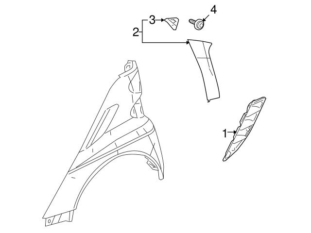 4516300136 Genuine Smart Quarter Panel Molding Clip; Left