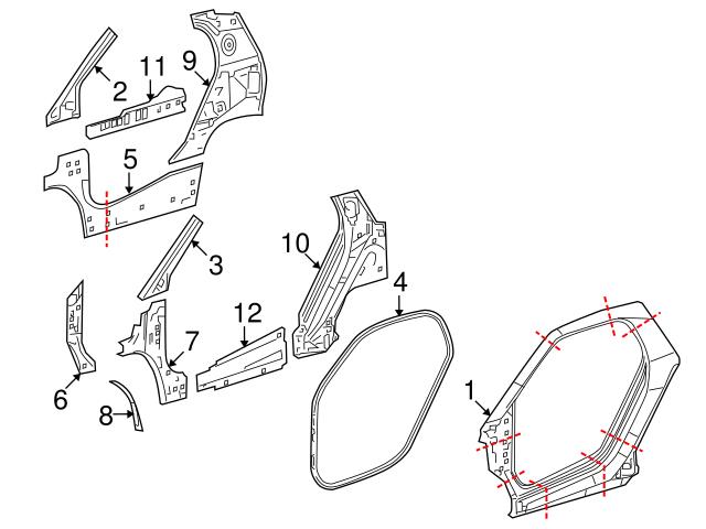 4516360316 Genuine Smart Rocker Panel Reinforcement; Right