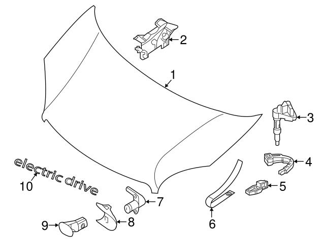 4537512200 Genuine Smart Hood Latch; Left Upper, Right Upper