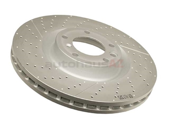 4634210712 Genuine Mercedes Disc Brake Rotor; Front Cross Drilled/Slotted, 375 x 36mm