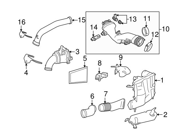 6420981239 Genuine Mercedes Engine Air Intake Resonator Bracket
