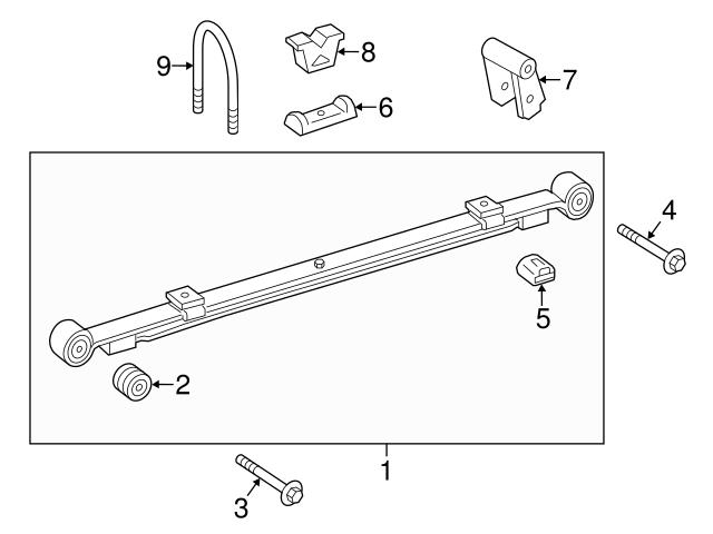 9063251444 Genuine Mercedes Leaf Spring Insulator; Left, Right