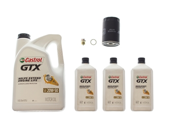 POR2OILFLTR1KIT Castrol GTX + Hengst Oil Change Kit - 20W-50 Conventional