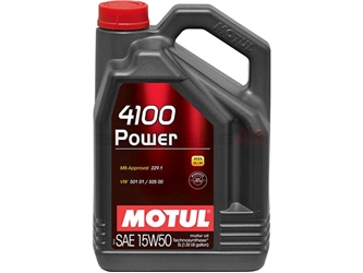 100273 Motul 4100 Power Engine Oil; 15W-50 Semi-Synthetic (5 Liter)