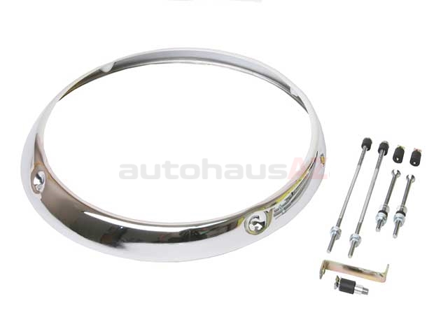 91163110204 URO Parts Headlight Trim Ring; Chrome H1 Type