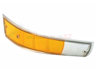 91163192103 URO Parts Turn Signal Light Lens; Front Left; Amber/Clear w/Chrome Trim