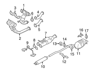 8603953 Genuine Volvo Exhaust Manifold with Integrated Catalytic Converter; Left