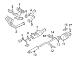 8603953 Genuine Volvo Exhaust Manifold with Integrated Catalytic Converter; Left