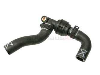 078122349A Genuine Audi Radiator Coolant Hose; Water Hose with Check Valve - Water pipe to additional water pump (Angled)