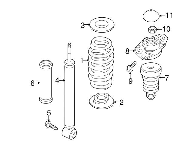 1K0511115BC Genuine VW/Audi Coil Spring; Left, Right, Rear