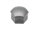 321601173AZ37 Genuine Audi Wheel Lug Bolt Cap; Grey Plastic