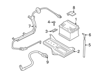 3B7971225F Genuine VW/Audi Battery Cable Harness