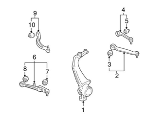 4F0407694J Genuine VW/Audi Control Arm; Front Right Lower