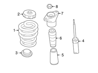 4F0511115BS Genuine VW/Audi Coil Spring; Left, Right, Rear