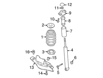 5QN513049AQ Genuine VW/Audi Shock Absorber; Rear Left or Right