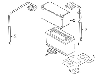 6X0959502 Genuine VW/Audi Battery Hold Down