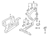 7D0407152A Genuine VW/Audi Control Arm; Front Right Lower
