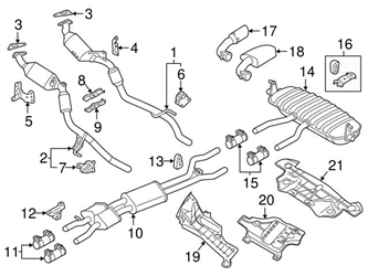 7P0253147A Genuine VW/Audi Exhaust System Hanger; Left Rear, Right Rear