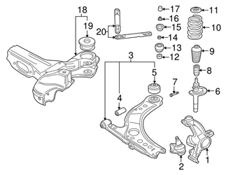 8N0407256E Genuine VW/Audi Steering Knuckle; Front Right