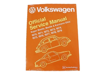 VW8000179 Robert Bentley Repair Manual - Book Version; 1970-1978 VW Type 1 + 1971-1979 Super Beetle + 1970-1974 Karmann Ghia; OE Factory Authorized