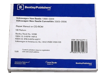 VW8051005 Robert Bentley Repair Manuals - DVD Rom Versions; 1998-2009 VW New Beetle; OE Factory Authorized; eBahn 3.0