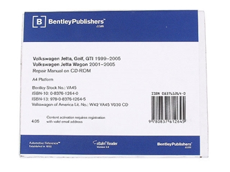 VW8056005 Robert Bentley Repair Manuals - DVD Rom Versions; 1999-2006 Golf,Jetta IV; OE Factory Authorized; eBahn 3.0