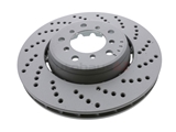 34112282802 Zimmermann Formula Z Disc Brake Rotor; Front Right, Directional; Cross-Drilled, 325x28mm