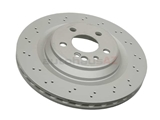 220423091264 Zimmermann Coat Z Disc Brake Rotor; Rear; Vented and Cross-Drilled; 330 x 26mm